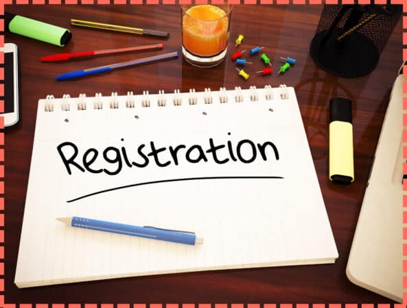 foto de libreta con la palabra "registration"
